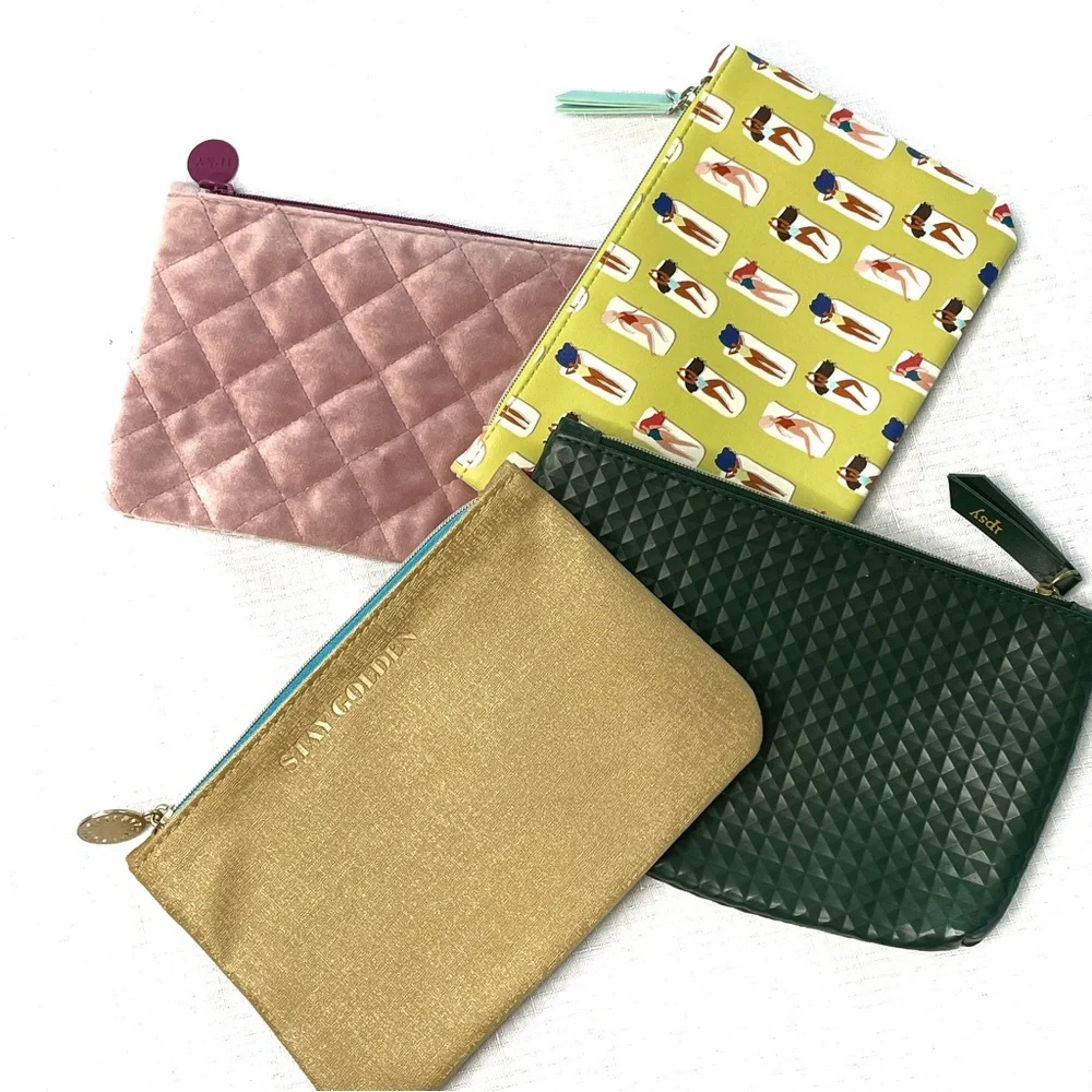 4 IPSY Makeup Cosmetic Bags Zipper Pouches Travel Organizer Assorted Set NWOT